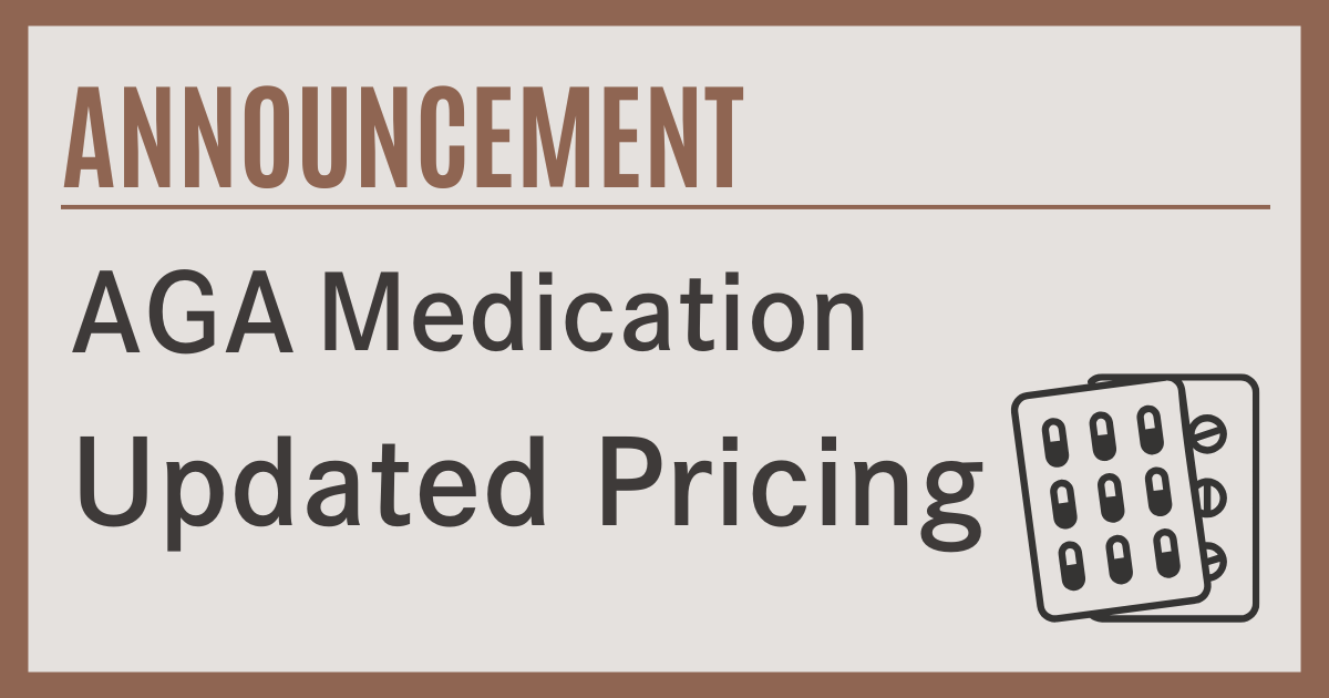 Updated pricing for AGA treatment medication